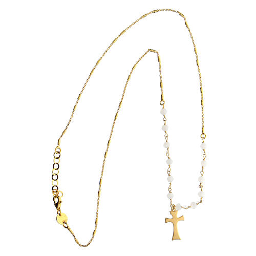 Collar Claritas Tau simple plata dorada ágata Benedictus 4