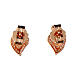 Agios O Sacrum Cor stud earrings, rosé silver and white rhinestones s3
