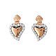 Agios O Sacrum Cor stud earrings, rosé silver and white rhinestones s1