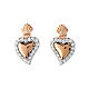Sacred heart stud earrings with white zircons Agios s1