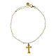 Claritas bracelet by Agios, gold plated 925 silver, tau cross and white agate s2