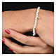 Pulsera Crucis perlas cruz zircones blancos Agios s2