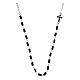 Necklace Lapis black hematite beads silver cross Agios s1