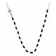 Necklace Lapis black hematite beads silver cross Agios s2