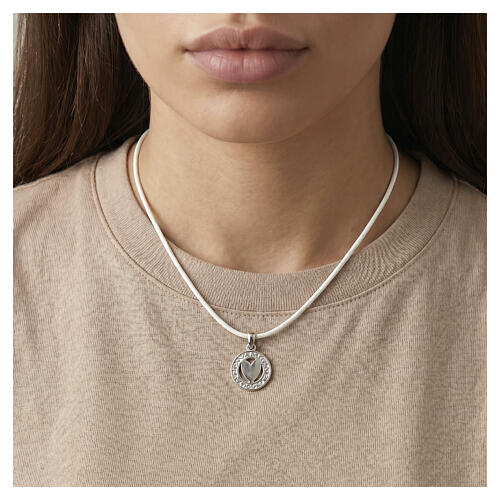 Collier Numisma pendentif argent 925 coeur corde blanche Benedictus 2