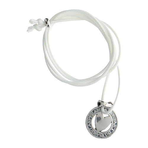Collana Numisma pendente argento cuore corda bianca Agios 3