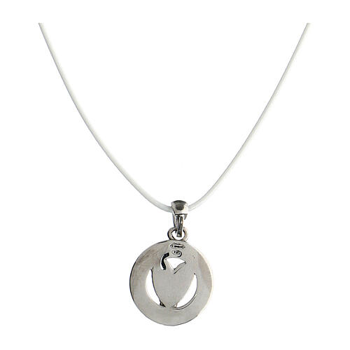 Collana Numisma pendente argento cuore corda bianca Benedictus 3