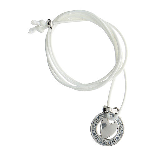 Numisma heart necklace silver pendant Agios white cord 3