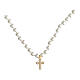 Pearl cross necklace white zircons Agios Icon collection s1