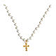 Pearl cross necklace white zircons Benedictus Icon collection s3