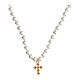 Cross necklace red zircon pearls Agios Icona collection s2