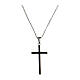 Agios necklace of rhodium-plated 925 silver, black rhinestone cross s1