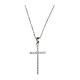 Agios necklace of rhodium-plated 925 silver, black rhinestone cross s2