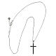 Agios necklace of rhodium-plated 925 silver, black rhinestone cross s3