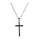 Rhodium-plated silver black zircon cross necklace Agios s1