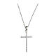 Rhodium-plated silver black zircon cross necklace Agios s2