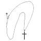 Rhodium-plated silver black zircon cross necklace Agios s3