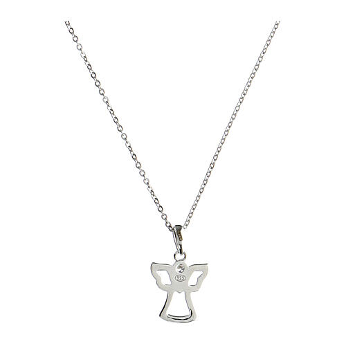 Collier Angelus ange avec coeur argent 925 rhodié Agios 3