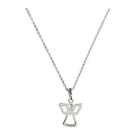 Collana Angelus angelo cuore argento rodiato Agios