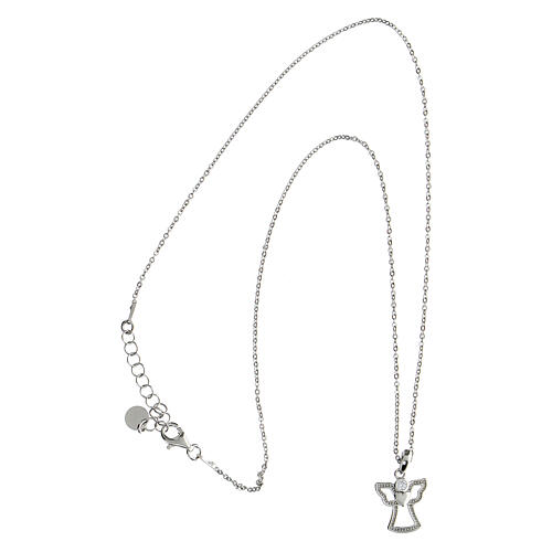 Collana Angelus angelo cuore argento rodiato Agios 4