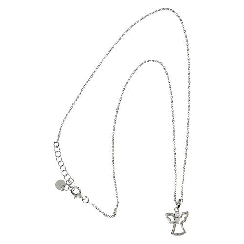 Rhodium-plated silver angel necklace heart Angelus Agios 3
