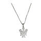 Rhodium-plated silver necklace white zircons Angelus Agios s1