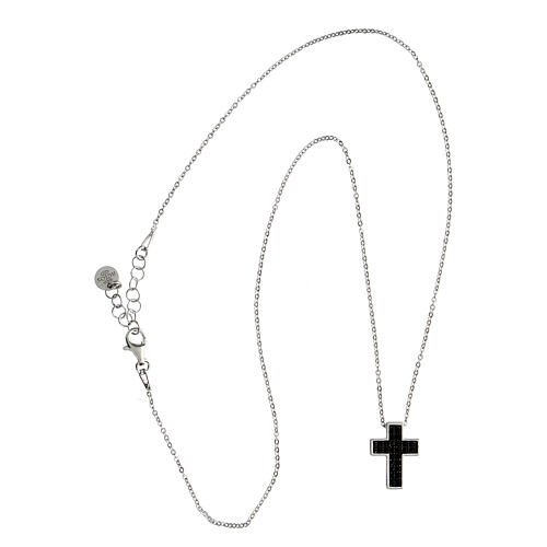 Icona Crucis necklace, Agios Gioielli, black rhinestones and 925 silver 4