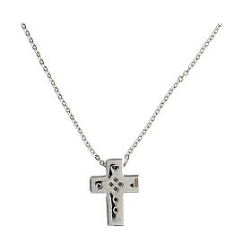 Collier Icona Crucis zircons noirs argent 925 Agios