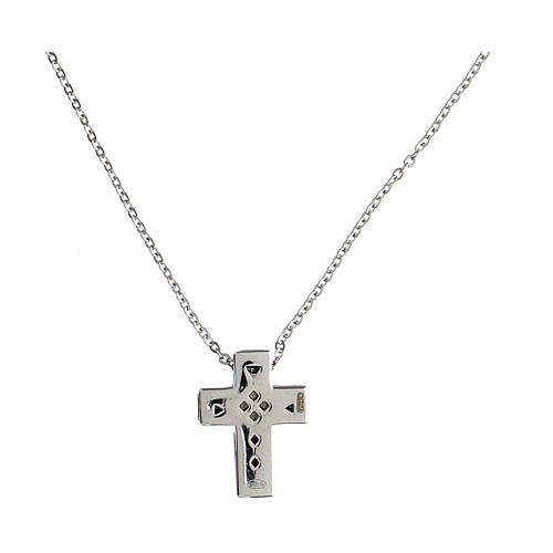 Black cross necklace silver Icon Crucis Agios 2