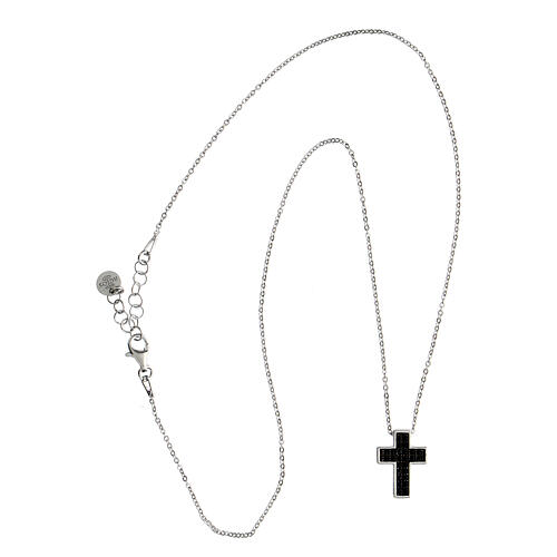 Black cross necklace silver Icon Crucis Agios 3
