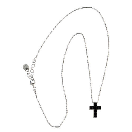 Black cross necklace silver Icon Crucis Benedictus 4