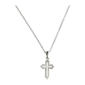 Silver cross necklace Illuminatum white zircons Agios