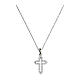 Silver cross necklace Illuminatum white zircons Agios s1