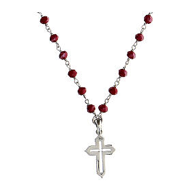 Icona Coloribus necklace, Agios Gioielli, 925 silver and red beads
