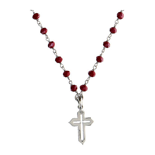 Icona Coloribus necklace, Agios Gioielli, 925 silver and red beads 2
