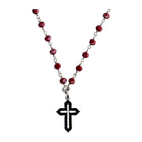 Collana Icona Coloribus grani rossi argento Agios