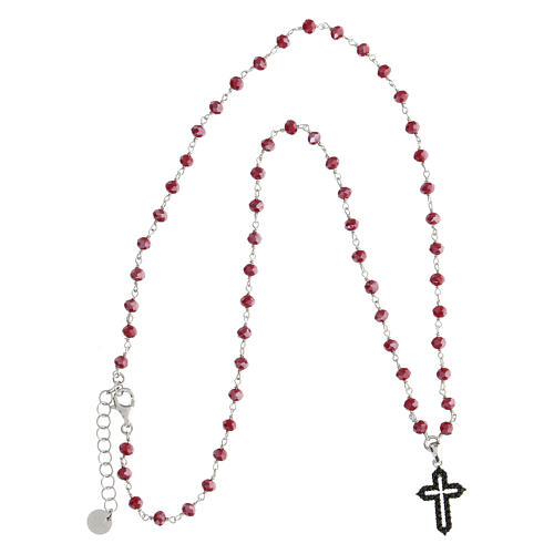Collana Icona Coloribus grani rossi argento Agios 4