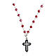Collana Icona Coloribus grani rossi argento Agios s1