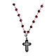 Silver Cross necklace red beads Icona Coloribus Agios s1