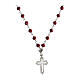 Silver Cross necklace red beads Icona Coloribus Agios s2