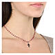 Silver Cross necklace red beads Icona Coloribus Agios s2