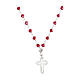 Silver Cross necklace red beads Icona Coloribus Agios s3