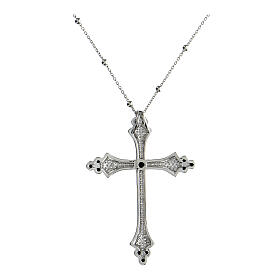 Collana Crucis Luminis zirconi bianchi neri Agios argento 925