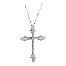 Crucis Luminis necklace, Agios Gioielli, white rhinestones