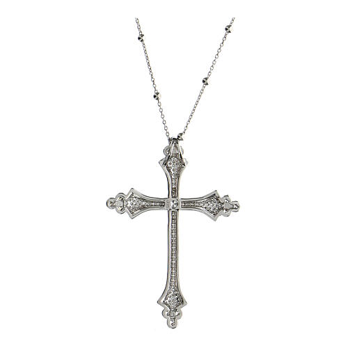 Crucis Luminis necklace, Agios Gioielli, white rhinestones 2