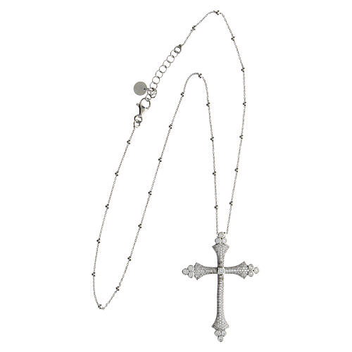 Crucis Luminis necklace, Agios Gioielli, white rhinestones 3