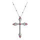 Collier zircons blancs et rouges Crucis Luminis argent 925 Agios s1