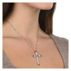 Collana zirconi rossi Crucis Luminis argento Agios