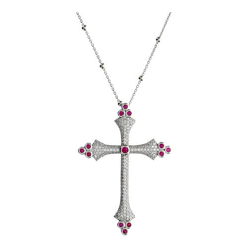 Crucis Luminis necklace red zircons silver Agios 1