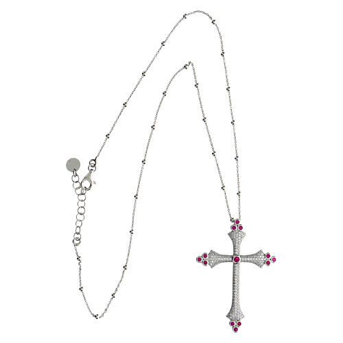 Crucis Luminis necklace red zircons silver Agios 3
